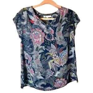 Daniel Rainn DR 2 Navy Paisley Women’s Large Blouse